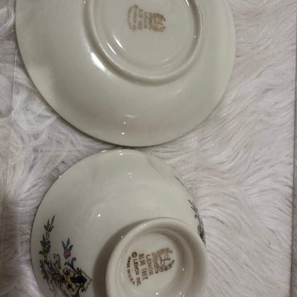 Blue Tree Lenox Tea Cup and Saucer vintage Discontinued Pattern - Picture 4 of 5